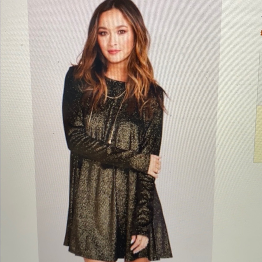 Show me your mumu black gold dress